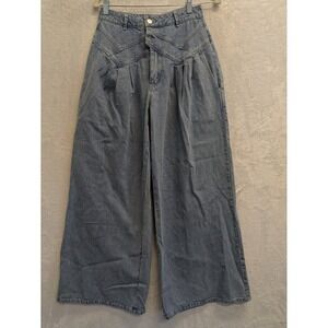 MABLE The Rustler Pants Women's Wide Leg Denim‎ Light Wash Size Small